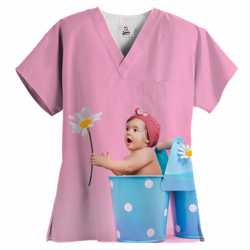 Blusa médica con 1 bolsillo