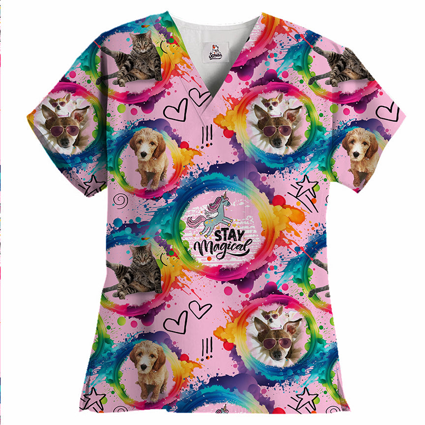 Blusa médica con 1 bolsillo